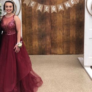 Burgundy prom dress